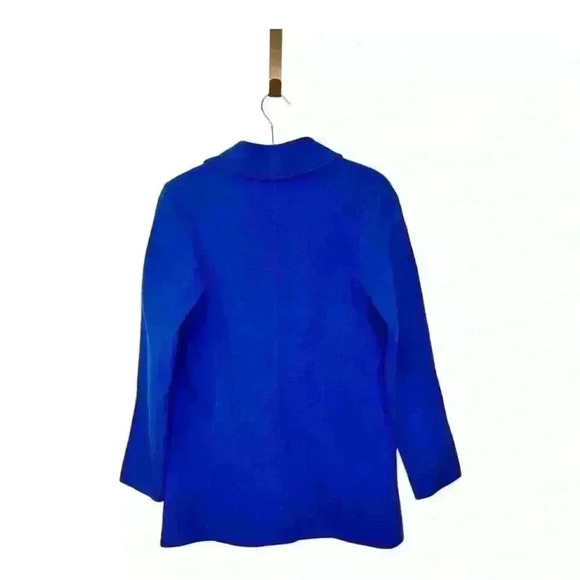 Talbots Wool Blend Cobalt Blue Single Button Boyfriend Sweater Blazer, size 4 - Picture 2 of 6